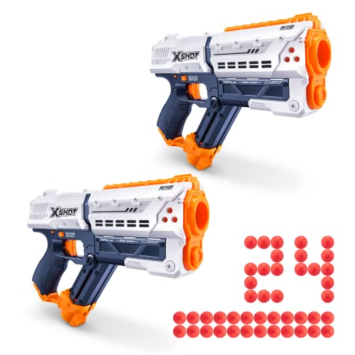 X-Shot Chaos Meteor Round Blaster (2er Pack, 24 Schuss), weißer Spielzeug-Blaster