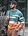 Flygo Men's Cow Sweater Harajuku Oversized Sweaters Chunky Casual Knit Pullover Jumper Fall Winter Fashion(Orange-M)