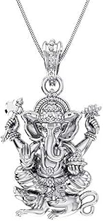 Akshat Sapphire Sterling Silver (92.5% purity) God Ganesh Pendant for Men & Women Pure Silver Lord Ganapathy Locket for Go... Price In India