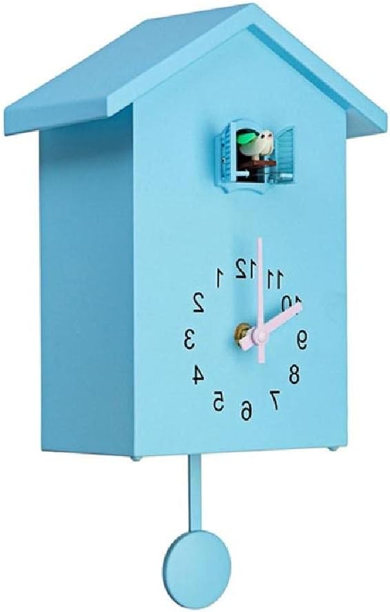 3Colors Modern Plastic Bird Cuckoo Design Quartz Wall Hanging Clock Timer Quartz Wall Clock for Home Office Decoration Cuckoo Clock