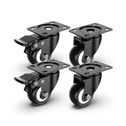 Roulettes pivotantes robustes double verrouillage pour stabiliser un chariot