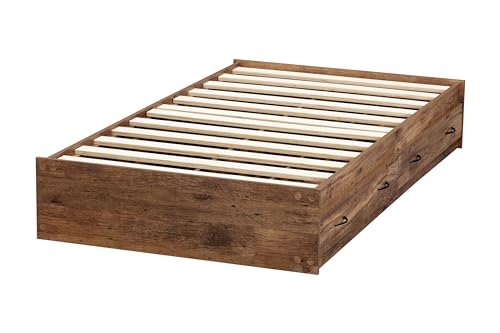OS Home and Office twin oak bed with two drawers