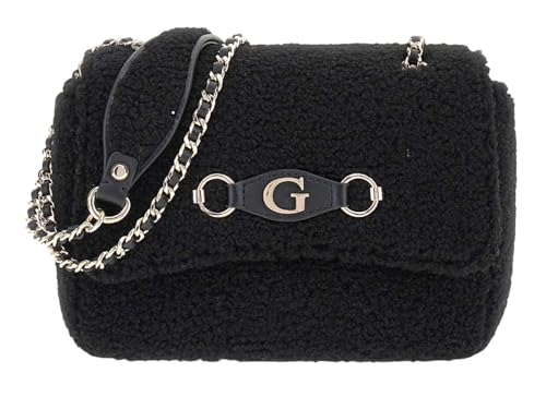 Sac bandoulière GUESS Aslia Convertible Crossbody Flap Bag noir en similicuir chic