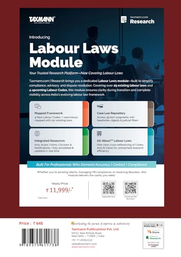 Image of Taxmann's New Labour Codes with New Draft Rules and Comparative Study of New Labour Codes and Old Labour Laws - Comprehensive | Post-enforcement Labour Law Reference