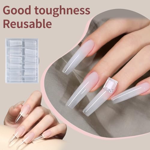 MUNZE 120 Stücke Dual Nail Forms Square, 12 Größen Dual Tips Nägel Nagelverlängerung Verlängerung, Polygel Tips Nagel Gel Formen Nagelform Für Nail Art Diy At Home, Für Polygel Extension.