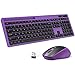 Produktbild BO LAI DE Kabellose 2,4-G-Tastatur, Bluetooth-Kompatible Tastatur in Voller Größe, USB-Tastatur Und Maus-Set Mit Telefonhalter Für PC-Laptop-Telefon-Tablet-Computer,Lila