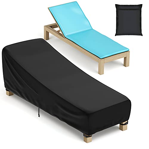 Patio Chaise Lounge Chair Covers Waterproof Outdoor, All Weather Guard Pool Lounger Chair Covers, Heavy-Duty Protection For Your Valued Lounges,84''L X 32''W X 32''H,Black #TOP3