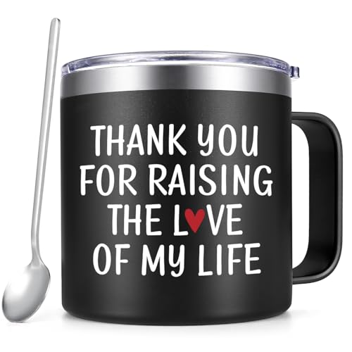 Qtencas Father In Law Gifts, Gifts For Father In Law, 14 Oz Mother In Law Insulated Coffee Mug, Father-in-law Christmas Birthday Gift from Daughter, Mother of Bride Groom Gift, Black