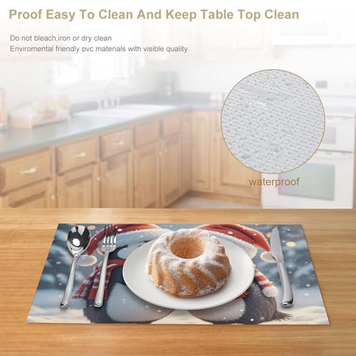 Sets de table pingouins lavables pour protéger les tables des taches