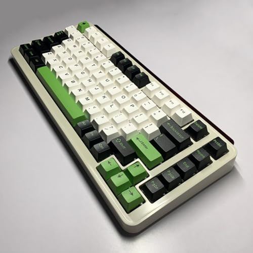 Image of Fogruaden PBT Keycaps Set, Cherry Profile Custom Keycap for Mechanical Keyboard Green White Keycaps
