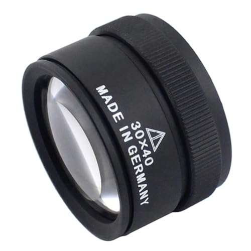 KOMBIUDA ES Magnifier 30x Shatterproof Reading Magnifier Metal Tube for Jewelry Compact and Easy to Hold Black