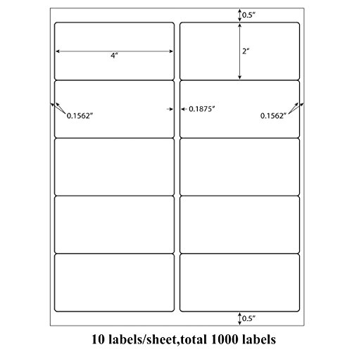 9527 Product 10 Up Sticker Labels,2X4 Inches Fba Shipping Address Labels For Laser/Ink Jet Printer,Total 1000 Labels #TOP1