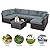 LAFWELL 7 Pieces Outdoor Patio Furniture Sets,Rattan Conversation Sectional Set,Manual Weaving Wicker Patio Sofa with Tea Table