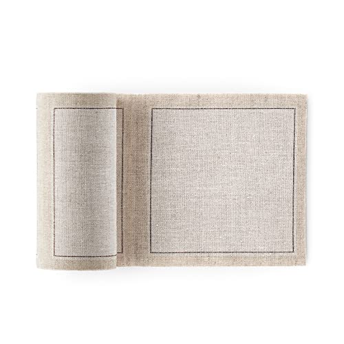 MY DRAP - Rollo de 50 servilletas de Tela | Servilletas de Cóctel | 50% Lino - 50% Algodón | Reutilizables | 11 x 11 cm | Color Natural | Formato Rollo, en Unidades Precortadas Cover