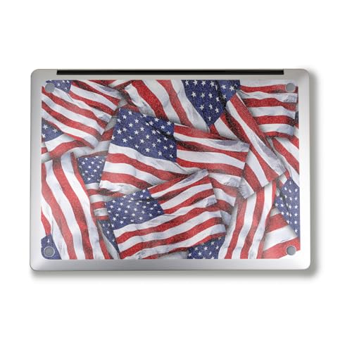 Image of Glossy Glitter Laptop Skin Compatible with Surface Laptop 7 15 inch (2024) - Patriot - Premium 3M Vinyl Protective Wrap Decal Cover - Easy to Apply | Crafted in The USA by MightySkins