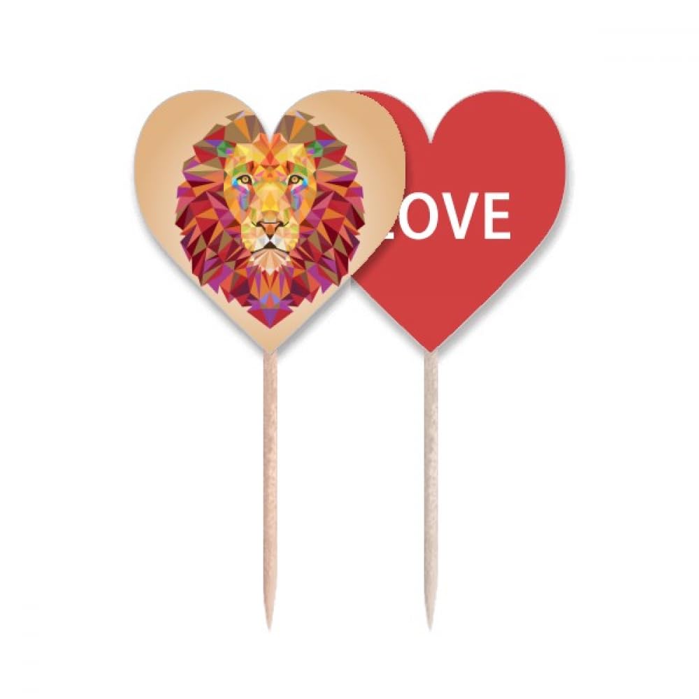 Cure-dents lion avec motif drapeau cœur pour pique-nique chic et buffet créatif