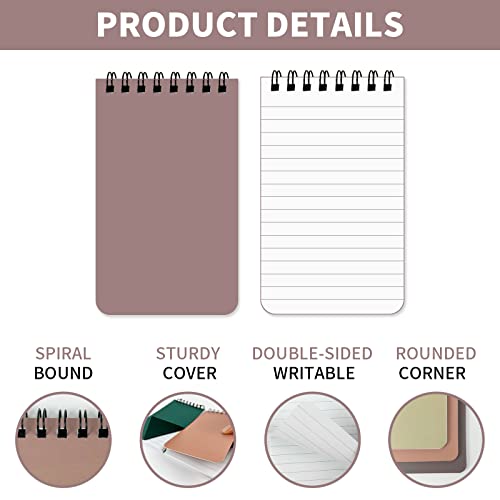 Rinrda 12 Pack Small Notebooks 3X5 Pocket Notepad College Rule Memo Pads Spiral Notebook Lined Paper 30 Sheets Per Pocket Notebooks 6 Morandi Colors Of Mini Notebooks Spiral Note Pads For Home Office School Supplies #TOP2