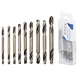 9 Stück Doppelendbohrer, 3 mm Schaft für Edelstahl, entworfen mit geschliffenen Rillen, um Genauigkeit und effiziente Spanabsaugung zu maximieren