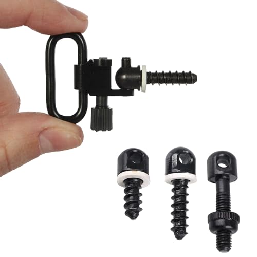 Zhizhouney 3 Pcs Tactically Sling Swivel Studs Swivel Sling Wood Screw Studs Mounting Screw For Rifles & Shotguns Durable Detachable S thumb #1