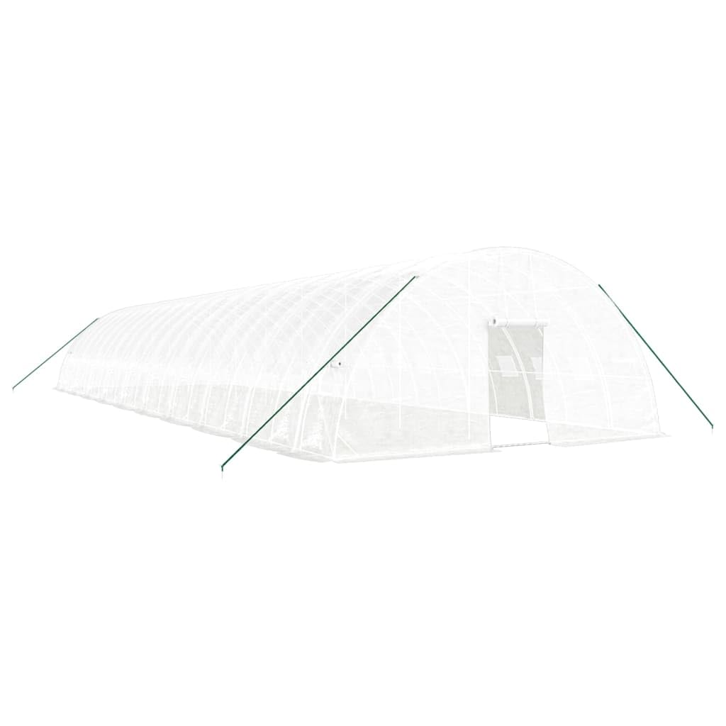 Serre Jardin Tunnel 120 m² avec Cadre Acier galvanisé Blanc 20x6x2,85 m abri horticole pour Culture Plante légume semis Germination Protection Contre Gel Pluie Vent