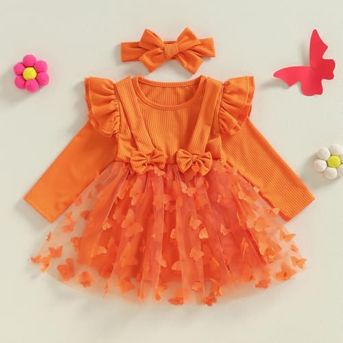 Newborn Baby Girl Butterfly Lace Dress Summer Tutu Tulle Boho Princess Wedding Birthday Party Dresses 0-24 Months2