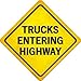 Trucks Entering Highway Novelty Metal Crossing Sign CX-428