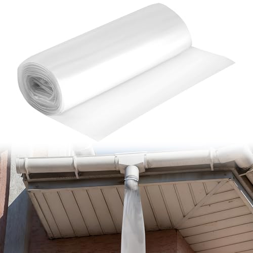Dachrinnenschlauch 20 cm × 10 m PE Fallrohr Schlauch Provisorium Schlauchfolie Fallrohrersatz Regenrinnenschlauch für Verpackung von Abflussrohren