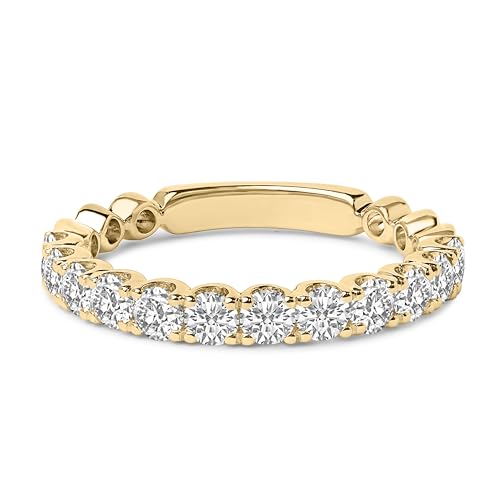 14K Yellow Gold 1.00 Cttw Round Diamond Prong Set Wedding Band - Ring Size 4.5