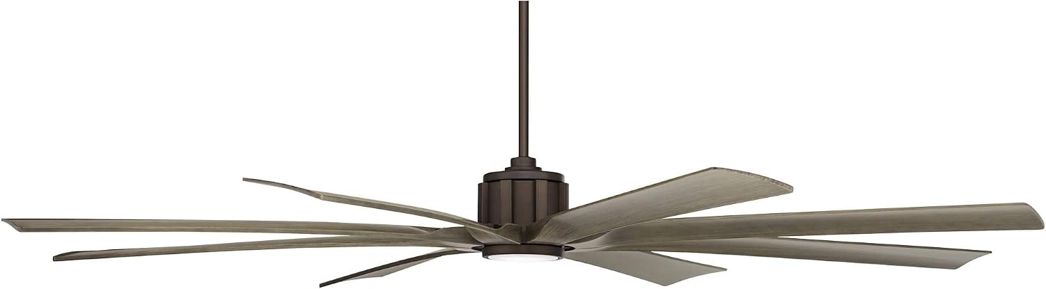 Possini Euro Design 80" Defender Rustic Farmhouse Indoor Outdoor Ceiling Fan with Dimmable LED Light Remote Control Oil Rubbed Bronze Damp Rated for Patio Exterior House Porch Gazebo Garage Barn