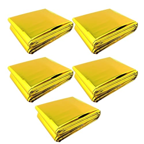 5pcs Survival Blankets Foils Thermals Space Blankets Outdoor Camping Blankets for Outdoor Activity and