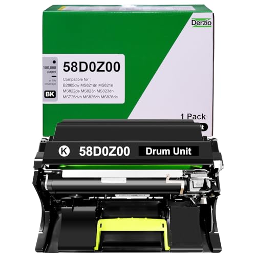 Derzio Remanufactured 58D0Z00 Drum Unit Compatible for Lexmark 58D0Z00 Imaging Units for MS821n MS821dn MS823dn MS825dn MS826de MS725dvn MX721ade MX722ade MX822ade MX826ade MX826adxe B2865dw