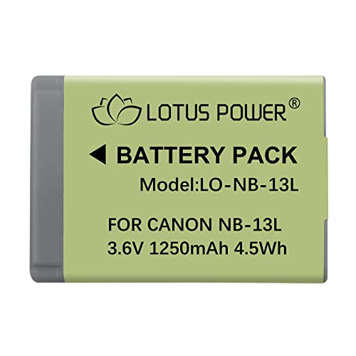 Reemplazo del Paquete de Batería NB 13L, Batería de Iones de Litio Recargable 1250mAh 3,6V NB13L para Canon G7X Mark III / G7X Mark II / G7X / G5X / G9X / SX720 HS / SX620 HS