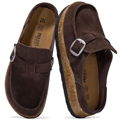 Image of Project Cloud 100% Genuine Leather Moccasin Style Clogs for Women - Memory Foam and Water Resistant Mules Slip On Non-Slip and Durable Clogs Casual Shoes for Women Footwear (Carline)