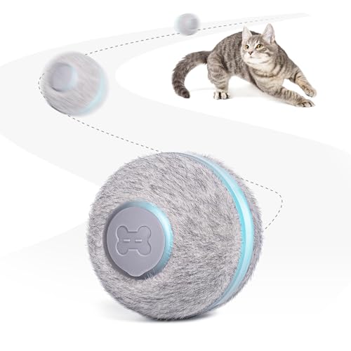 Cheerble Interactive Cat Toys for Indoor Cats Automatic Cat Ball Toy for Bored Indoor Cats Electric Kitten Toys with Light Moving Stimulating Cat Toys Grey