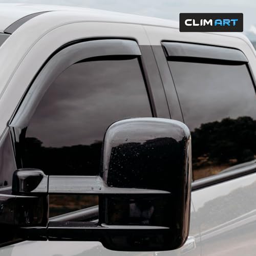 Image of CLIM ART in-Channel Incredibly Durable Rain Guards for Chevrolet (Chevy) Silverado /GMC Sierra 2014-2018 Crew Cab, Truck Accessories, Vent Window Visors, Original Window Deflectors, 4pcs - 614224