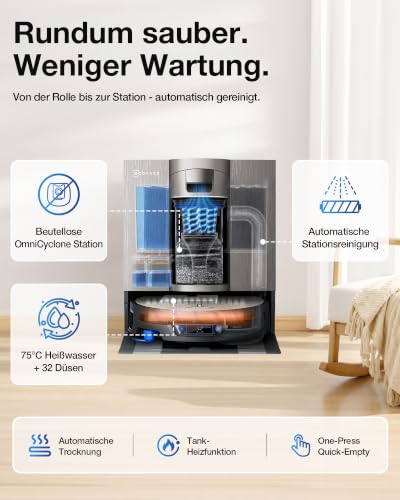 ECOVACS X12S OMNICYCLONE Care kit Saugroboter mit Wischfunktion, 53AW Blast – Ansicht 5