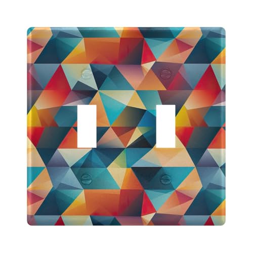 UMIRIKO Colorful Triangle Light Switch Cover Plate Covers Decorative Double Toggle Home Decor 202b2581