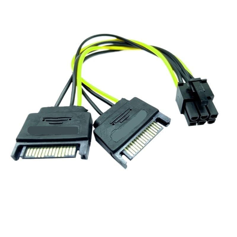 Cable adaptador SATA 15Pin a PCI-e 6 Pin para tarjeta gráfica miniatura 5