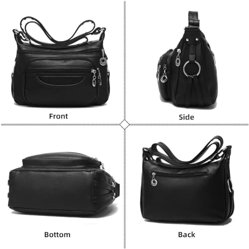 Women’s Crossbody Purse Daily Shoulder Handbag Work Bag Roomy Travel Purse Multi-Pocket Tote Bag with Adjustable Strap2
