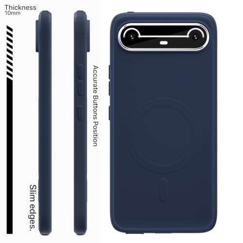 Image of Pikkme Back Cover for Tecno Pova Slim 5G Soft Matte Silicone Mag-Safe Design (Mag-Safe Not Support) Camera Protection | Slim Fit Bumper Cover (Blue)