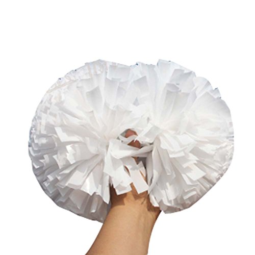 PANDA SUPERSTORE White Cheerleading Flower Ball Ring Pom Poms Cheerleading Poms Competition Props