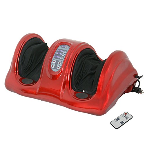 Super Deal Foot Massager Machine, Shiatsu Foot Multifunctional Massager: Kneading, Rolling, Scrapping, Air-Pressing W/Lcd Screen Time Display And Multi-Level Intensity Settings (Red) #TOP2