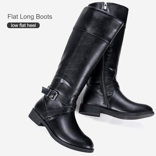 Vepose Women's Black Knee High Boots, Fashion Riding Tall Boot with Zipper, 948 Size 8 US - Calf Boots (CJY948 Black 08)