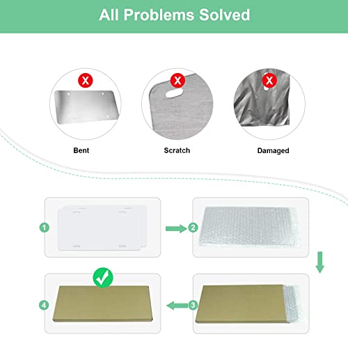 10 Pack Sublimation License Plate Blanks, Metal Aluminum Automotive Front License Plate Tag, Heat Thermal Transfer Sheet Diy Picture Sublimation Blank For Custom Design Work - White #TOP2