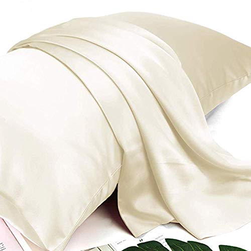 Juwenin, funda de almohada de satén de lujo con cremallera (funda de almohada de satén sedoso para el cabello) juego de 2