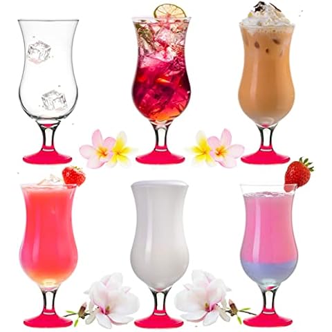 PLATINUX Juego de Copas de Cóctel de Vidrio Rosa (6 piezas) Cover
