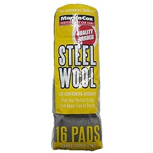 Steel Wool Grade 0000 Martin Cox 16 Steel Wire Wool Pads for Cleaning, Finishing and Polishing Metal, Wood and…