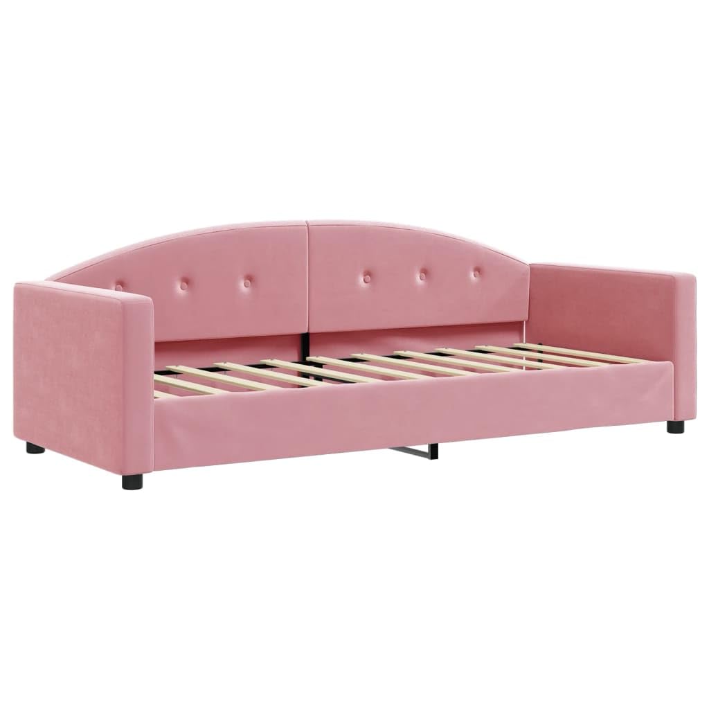 Velluto Trasformabile 2 in 1 Divano Letto Design Moderno Rosa 80x200 cm