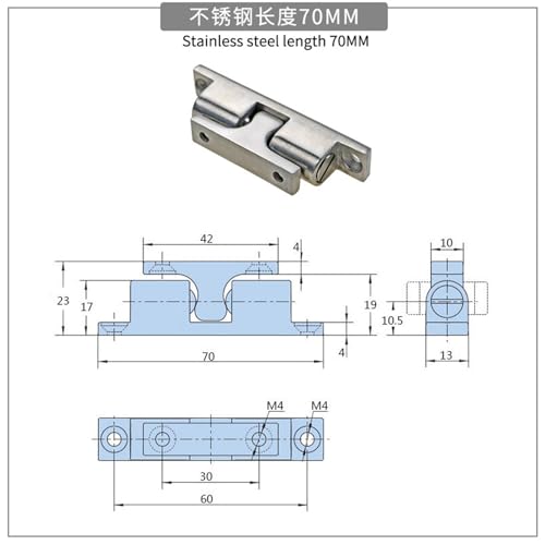 Serrure en acier inoxydable 304 de 70mm pour intégration invisible - 3