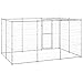vidaXL Outdoor Hundezwinger mit Überdachung Verzinkter Stahl 7,26m² Hundekäfig